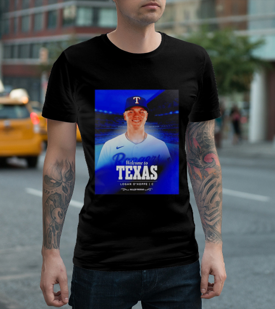 Logan O'Hoppe Welcome To Texas Rangers All For Texas T-Shirt