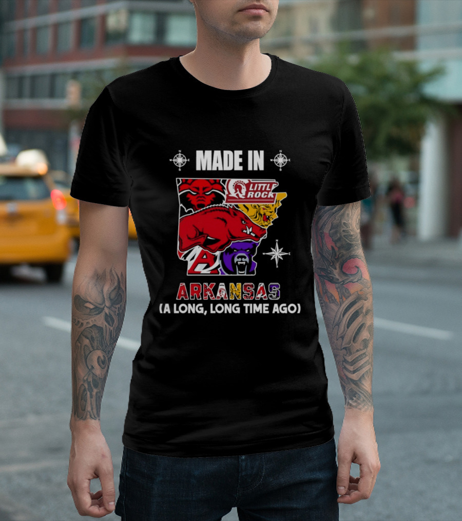 Made In Arkansas Little Rock Map A Long Long Time Ago T-Shirt