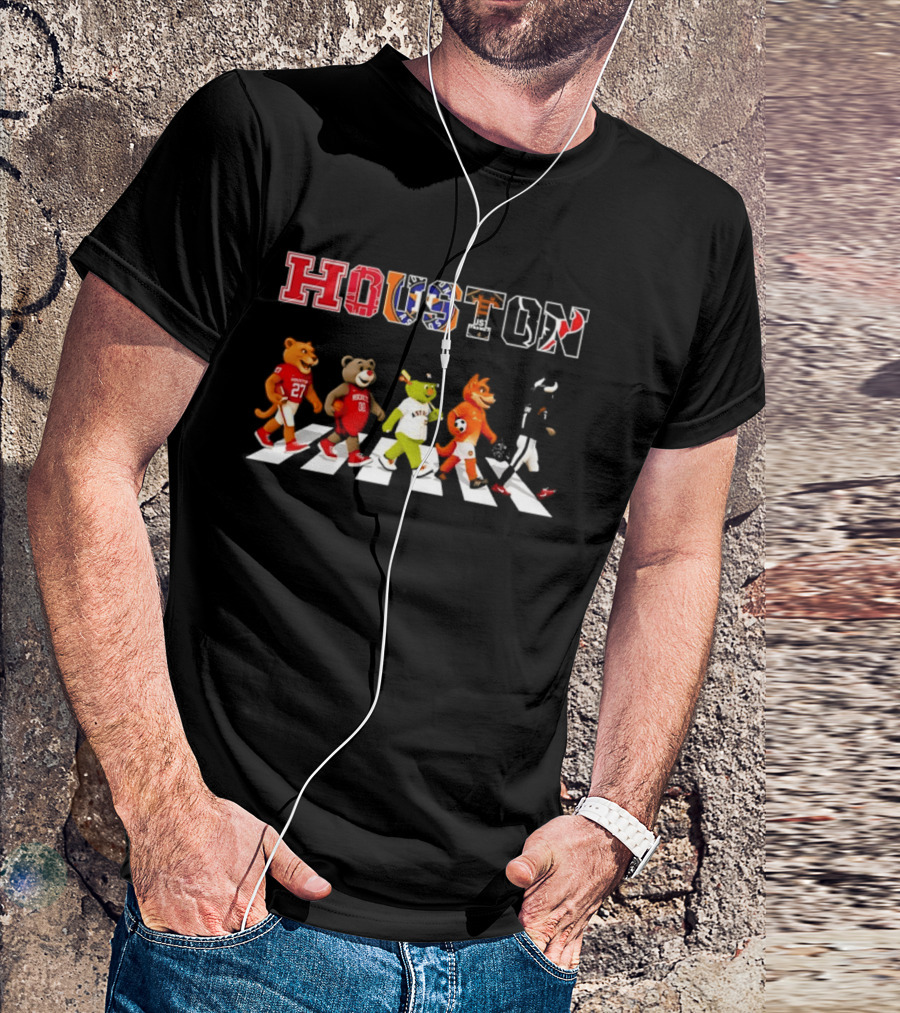 Houston Team Mascots Abbey Road Walk Season 2026 Sports T-Shirt