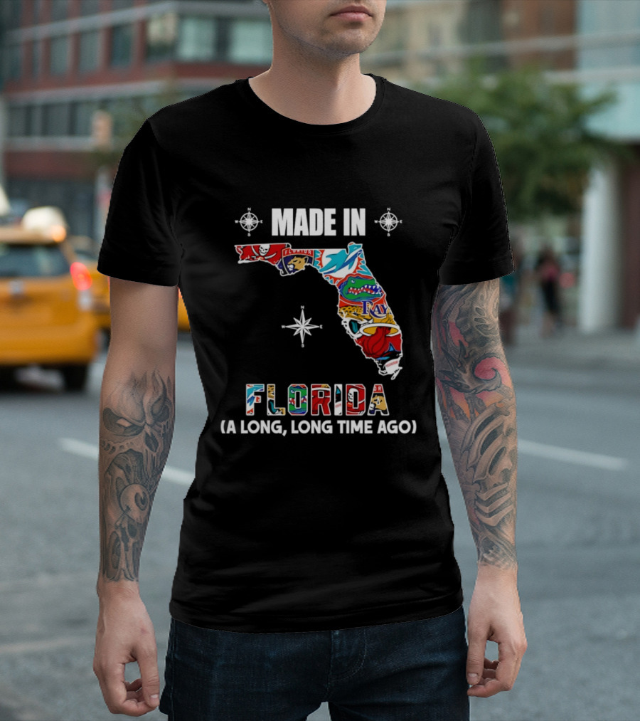 Made In Florida Map A Long Long Time Ago Florida Football Teams T-Shirt
