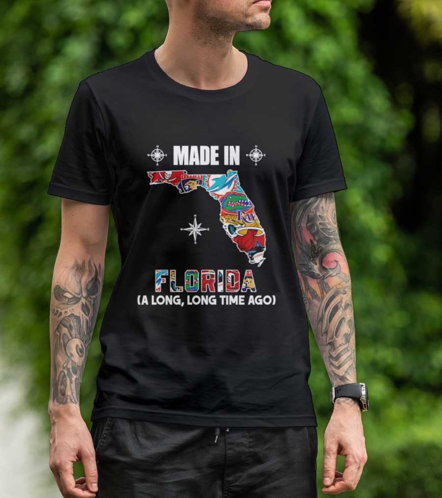 Made In Florida Map A Long Long Time Ago Florida Football Teams T-Shirt
