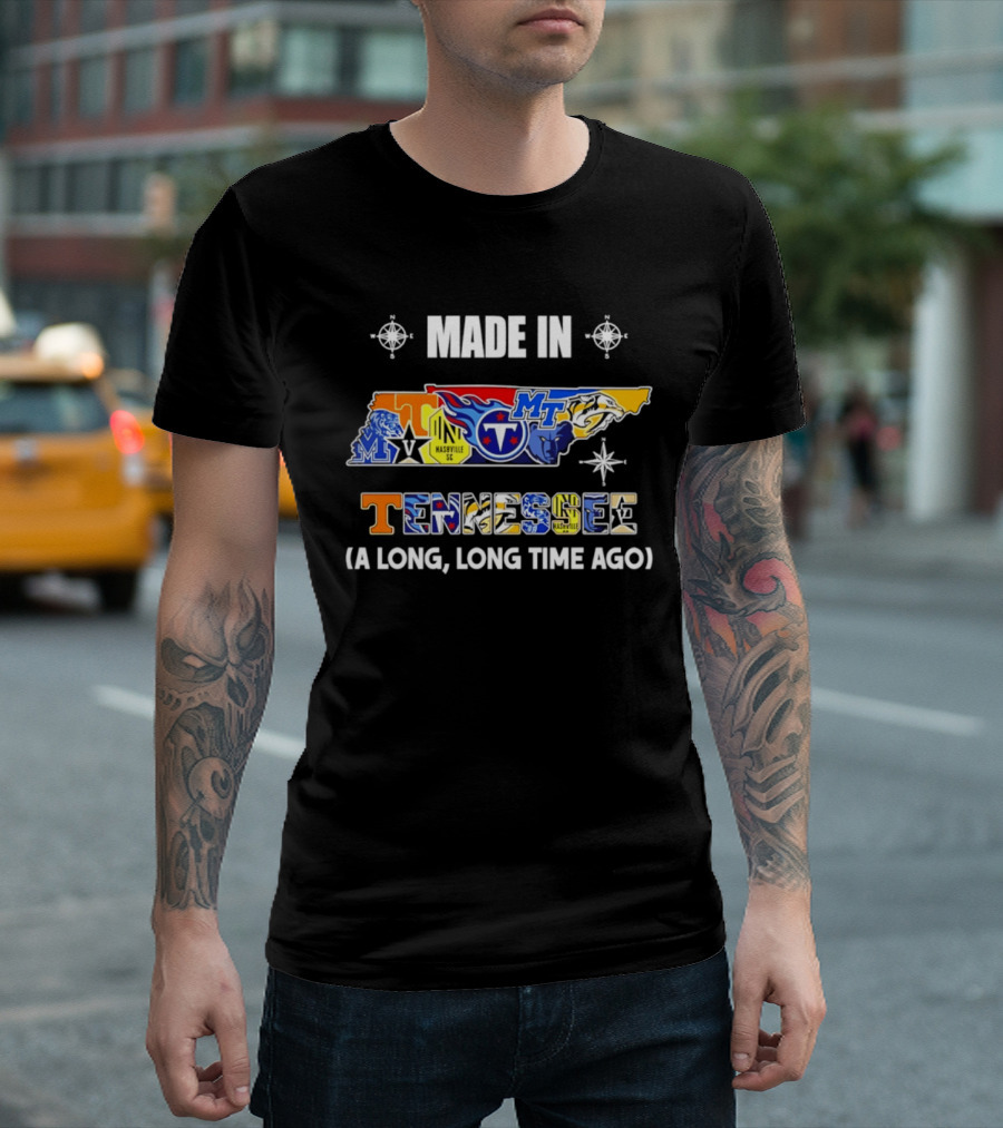 Made In Tennessee Titans Volunteers Tigers Map 2026 Season A Long Long Time Ago T-Shirt