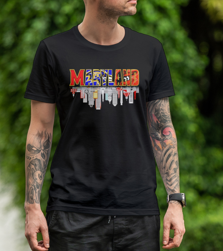 Maryland Sports Team City Skyline 2026 Urban Skyscraper Scene T-Shirt