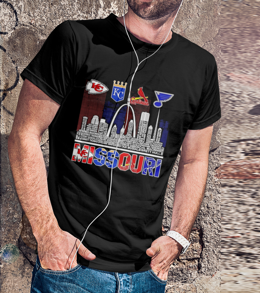 Missouri Skyline Kansas City Chiefs Royals Cardinals Blues T-Shirt