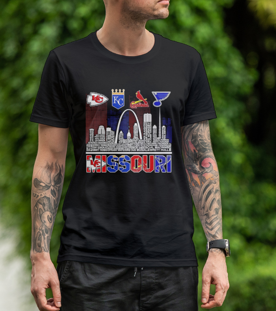 Missouri Skyline Kansas City Chiefs Royals Cardinals Blues T-Shirt