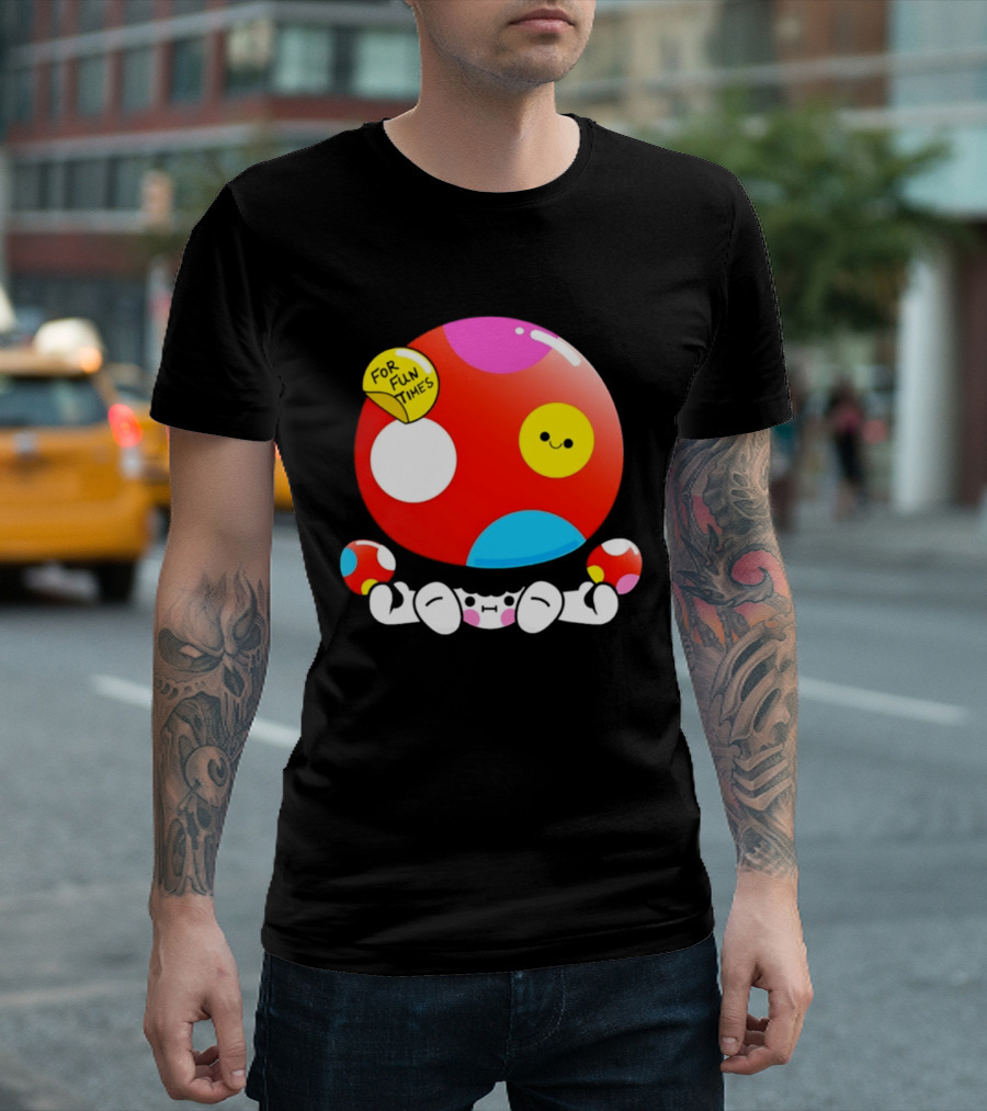 Mushroom Fun Times Bright Polka Dot T-Shirt