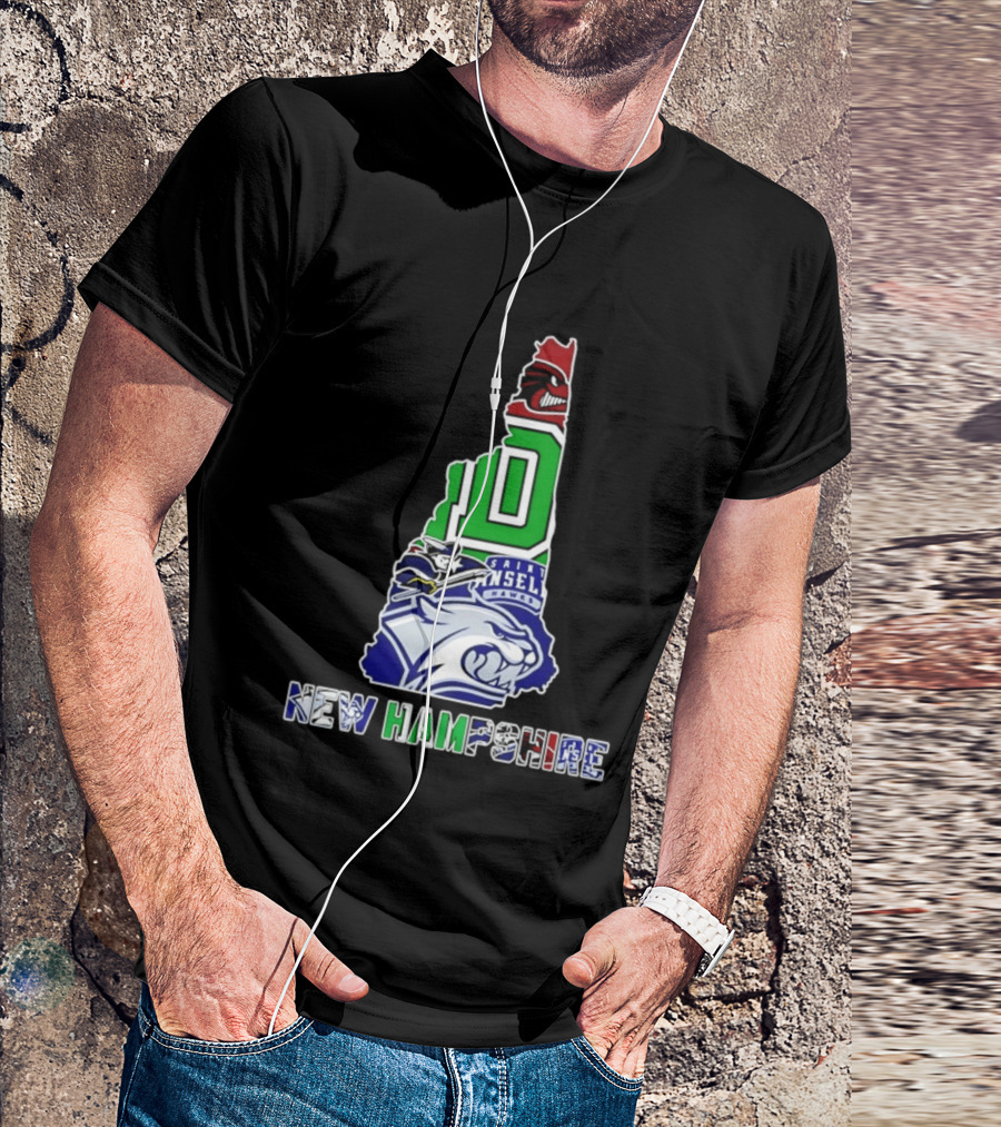 New Hampshire State Map Saint Anselm Hawks Wildcats Dartmouth Big Green 2026 T-Shirt