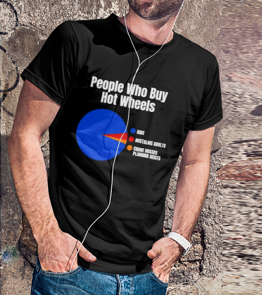 People Who Buy Hot Wheels Nostalgic Adults Crime Bosses Planning Heists Pie Chart T-Shirt