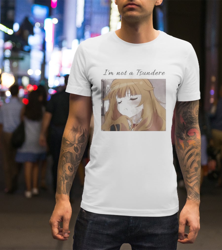 I'm Not A Tsundere Anime Expression Blonde Hair T-Shirt