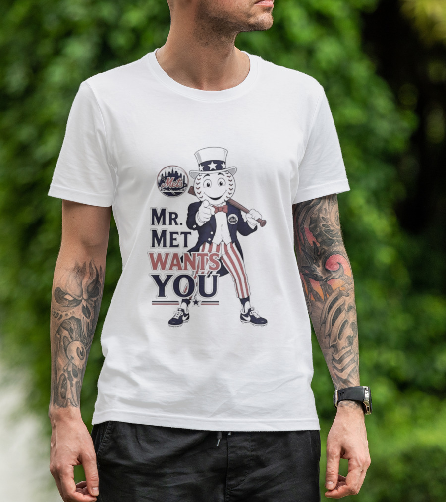 Mr. Met Wants You New York Mets Uncle Sam Baseball Fan T-Shirt