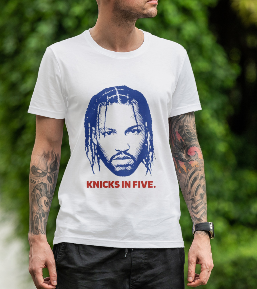 New York Knicks Jalen Brunson Knicks In Five Swag Head T-Shirt