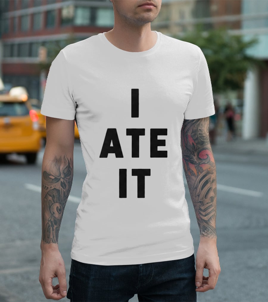 Suki Waterhouse I Ate It Bold Text Graphic Trend T-Shirt