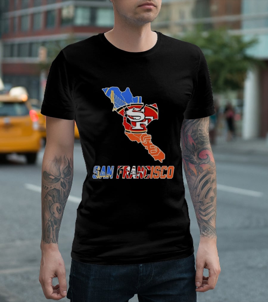 San Francisco State Map Golden State Warriors 49ers 2026 T-Shirt