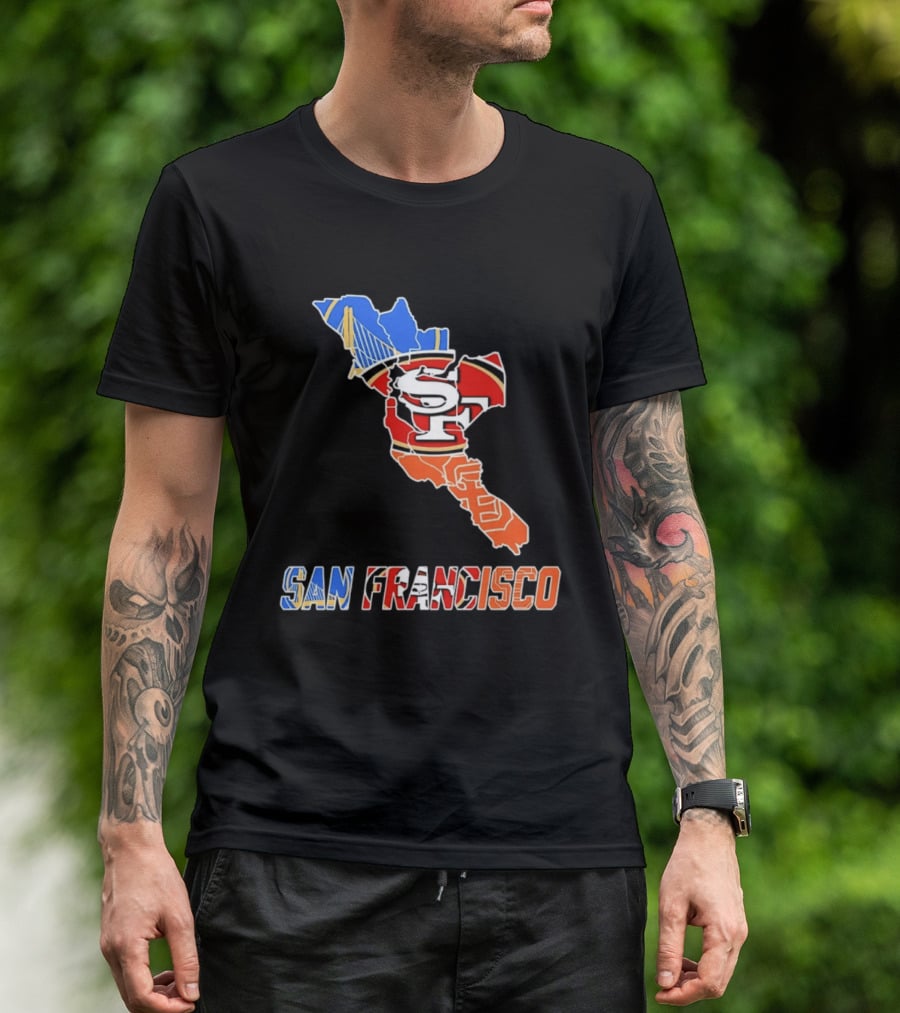 San Francisco State Map Golden State Warriors 49ers 2026 T-Shirt