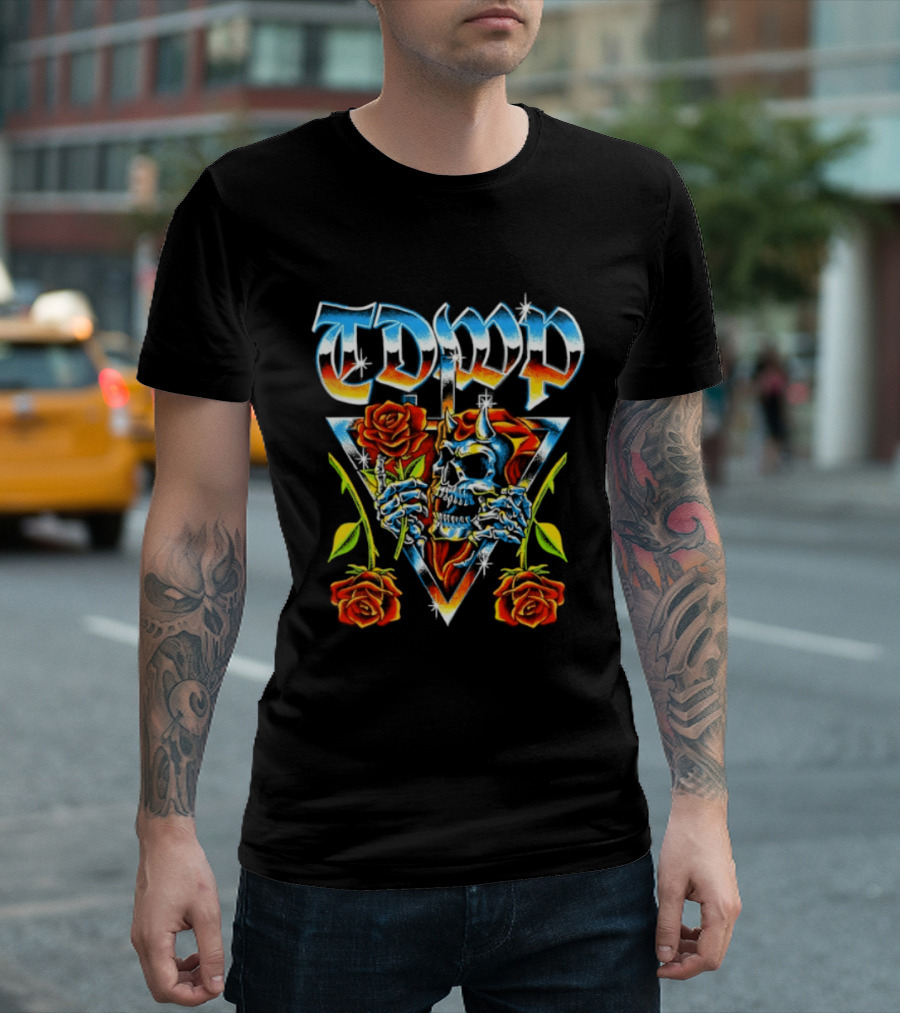 TDWP Devil Skull Roses Metalcore Band T-Shirt