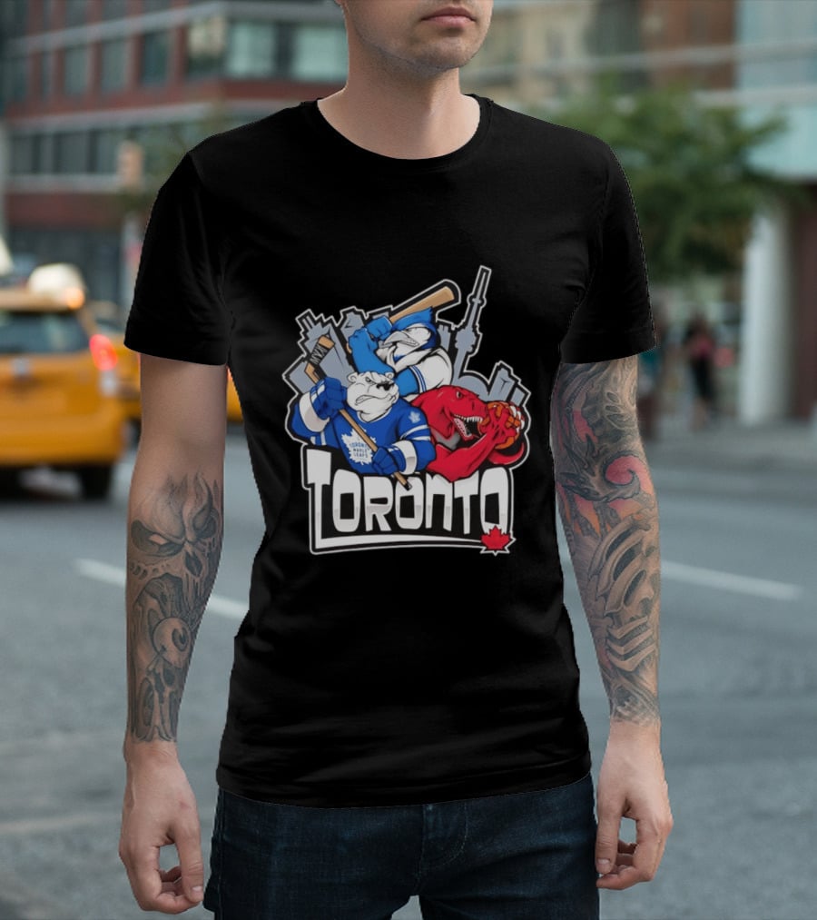 Toronto Maple Leafs Blue Jays Raptors Skyline 2026 T-Shirt