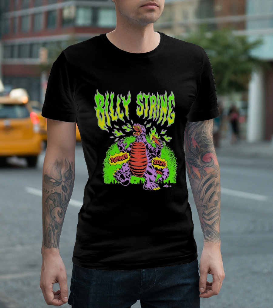 Billy Strings Summer 2026 Terrible Lizard Monster Concert Tour Neon Comic T-Shirt