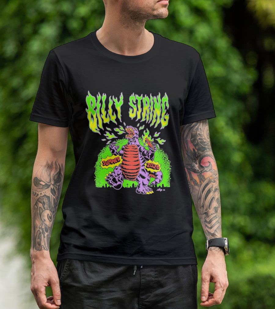 Billy Strings Summer 2026 Terrible Lizard Monster Concert Tour Neon Comic T-Shirt