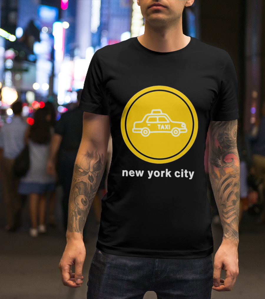 New York City Taxi Cab Blink 182 Iconic Yellow Circle T-Shirt