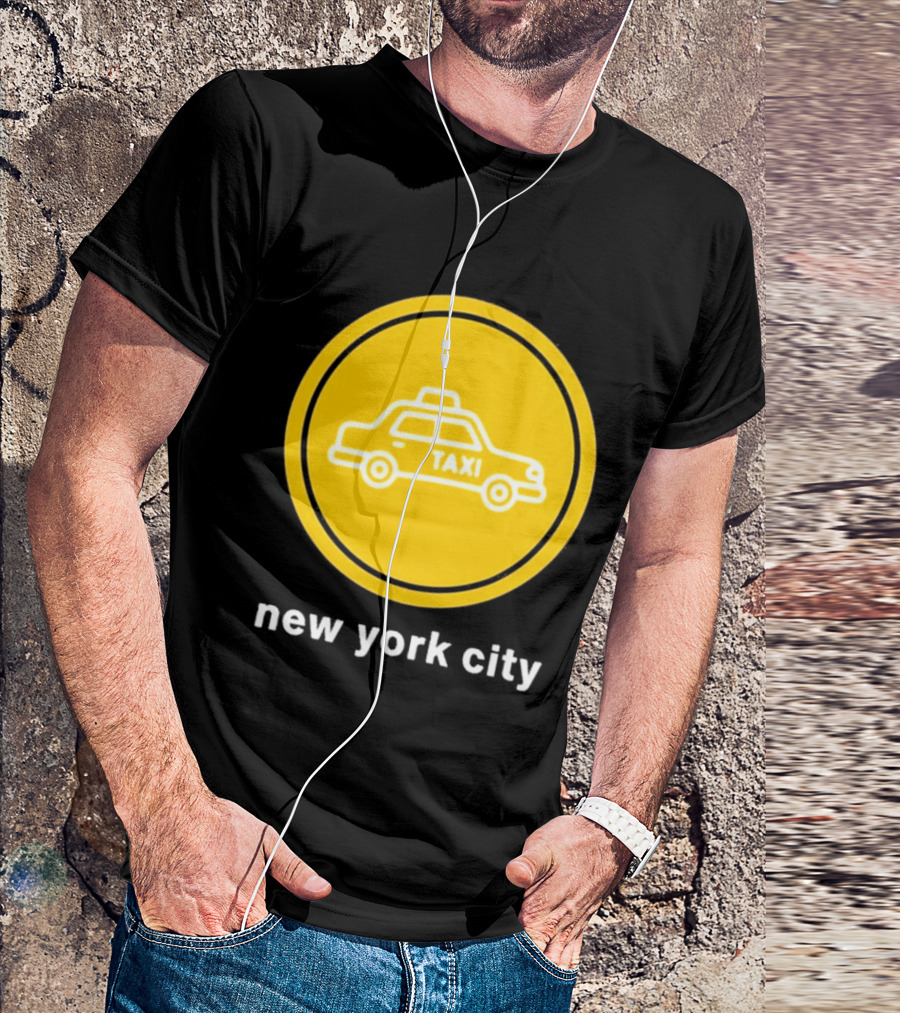 New York City Taxi Cab Blink 182 Iconic Yellow Circle T-Shirt
