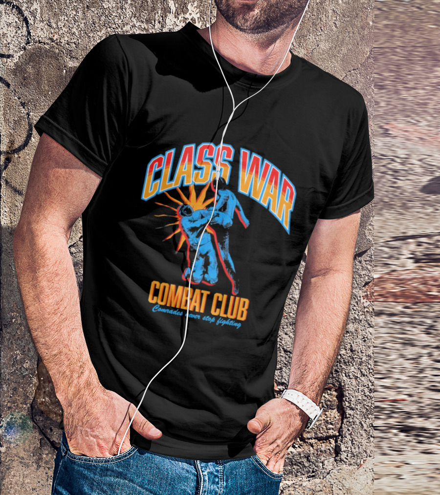 Class War Combat Club Comrades Never Stop Fighting Vintage Brawler Aesthetic T-Shirt