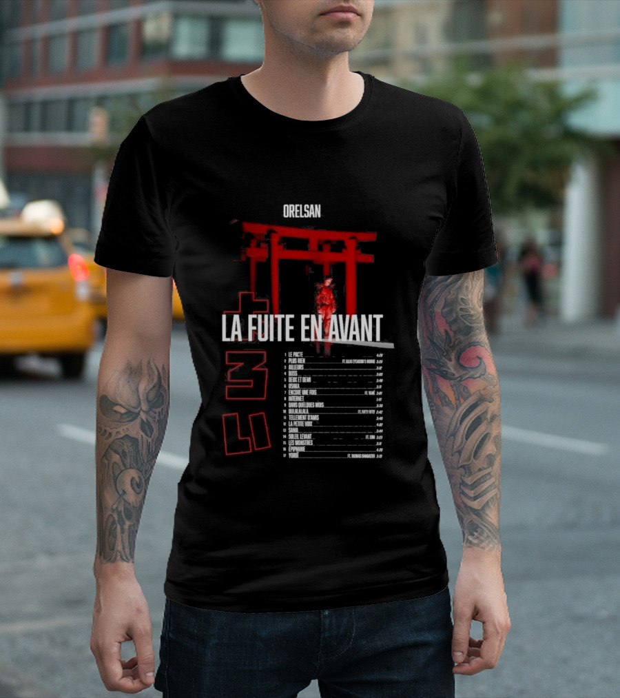 Orelsan La Fuite En Avant Rouge Tour Dates 2024 T-Shirt