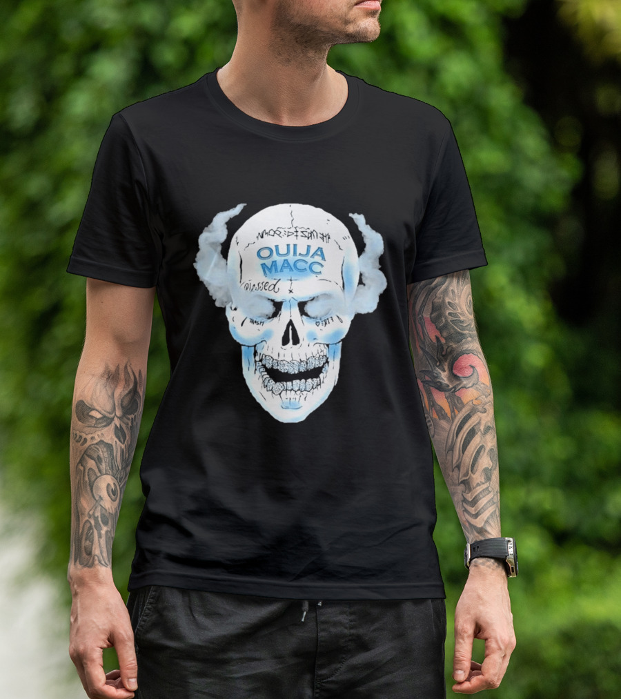 Ouija Macc Skull Blessed Trash Smoke Effect Design D 977 T-Shirt