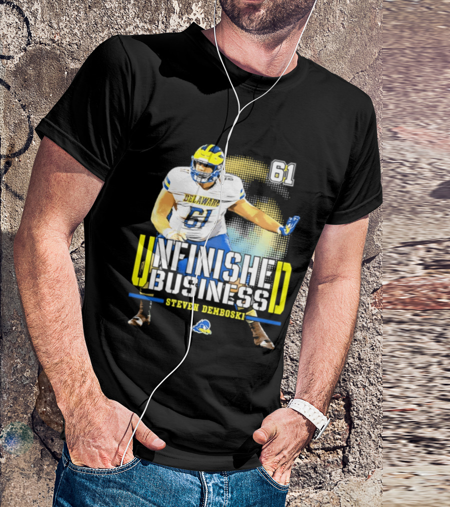 Steven Demboski 61 Delaware Unfinished Business NCAA Football T-Shirt