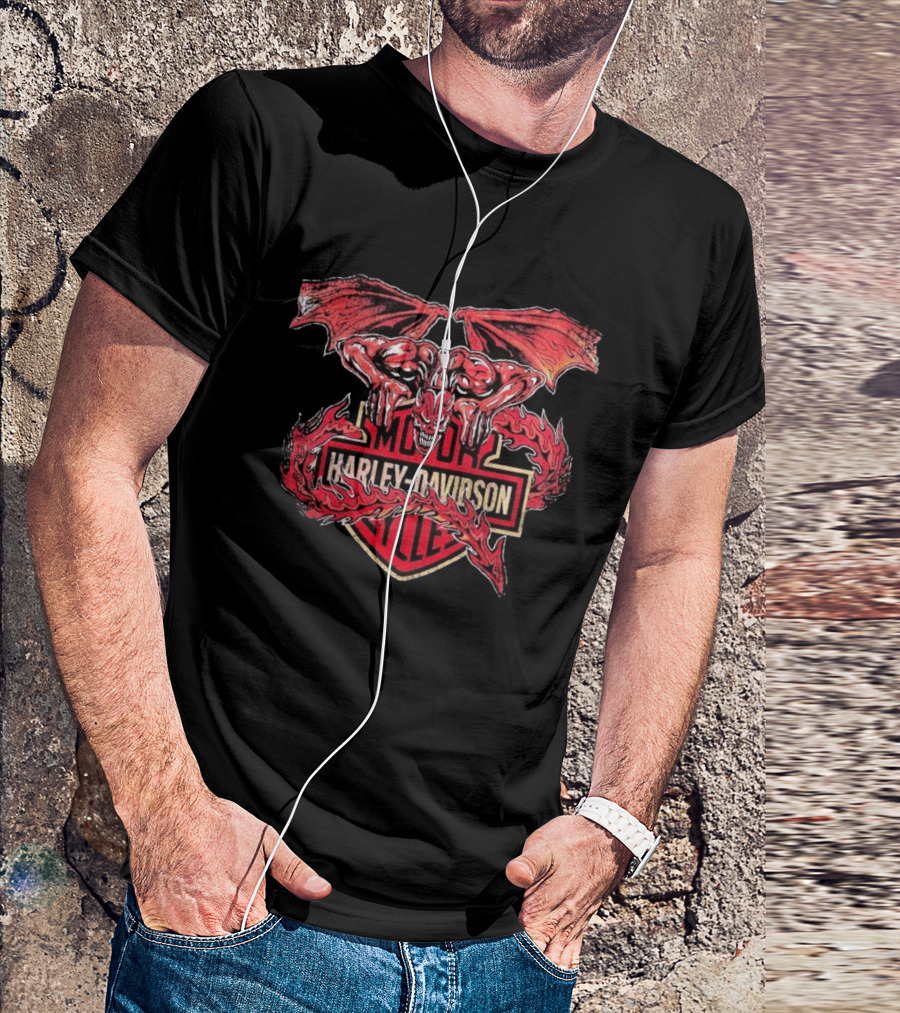 Warren Lotas Harley Davidson Gargoyle Motor Cycles T-Shirt