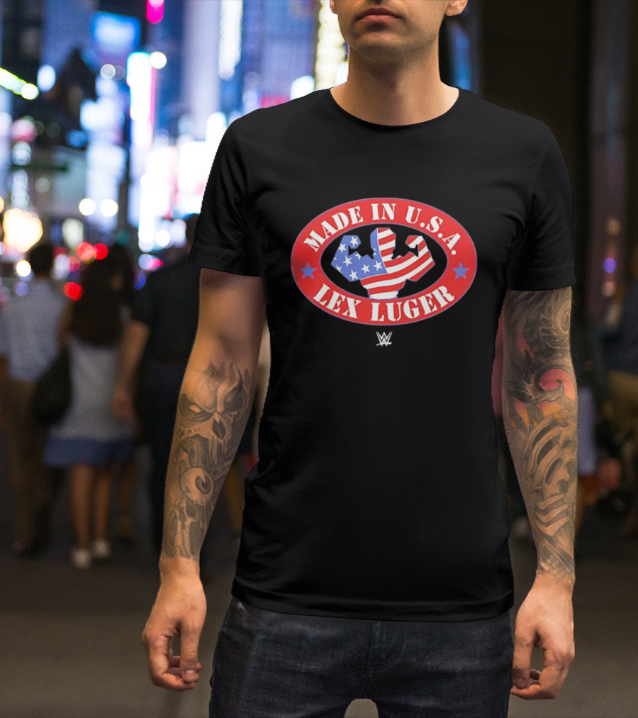 Made In USA Lex Luger Muscle Stars Stripes WWE 2026 T-Shirt