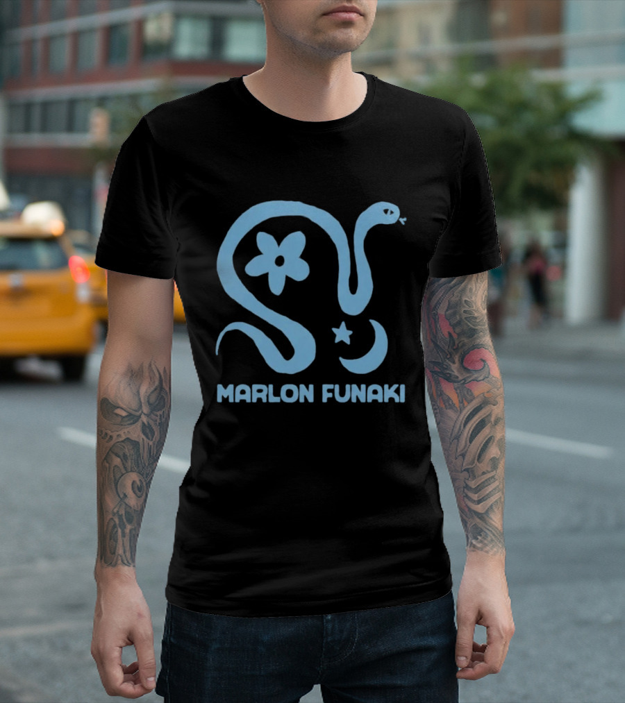 Marlon Funaki Snake Flower Star Moon T-Shirt