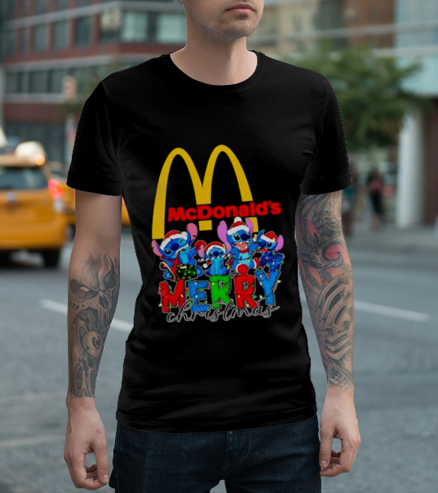McDonald's Stitch Merry Christmas 2025 T-Shirt