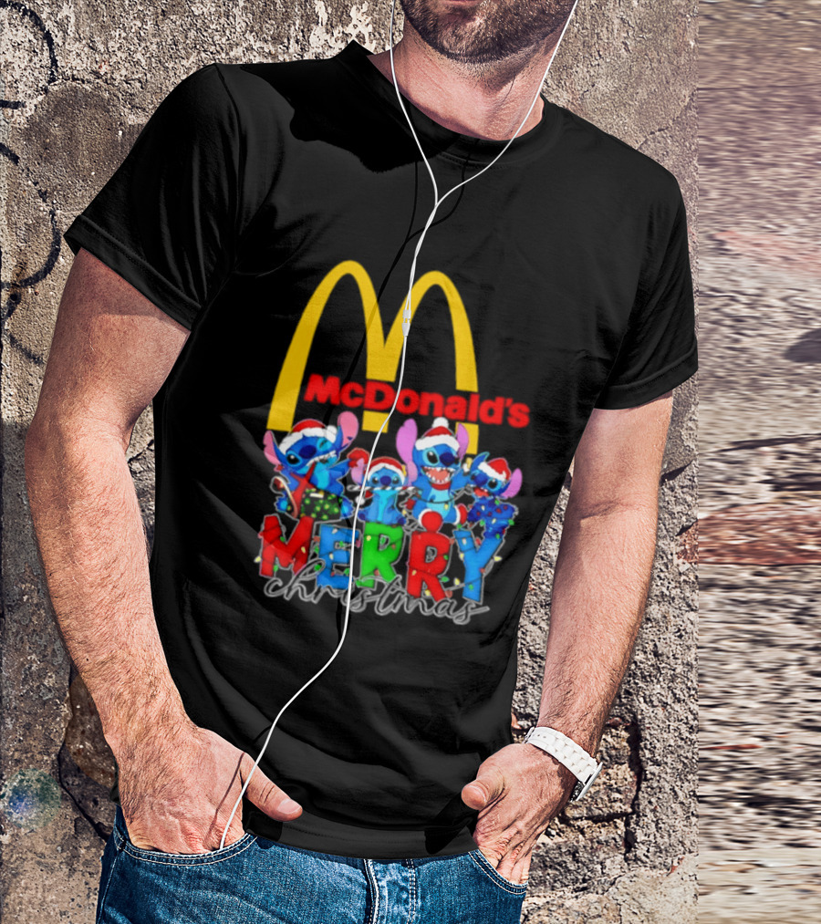 McDonald's Stitch Merry Christmas 2025 T-Shirt