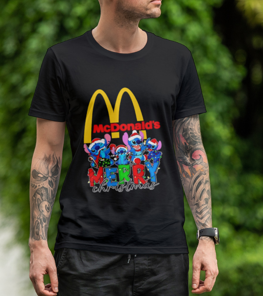 McDonald's Stitch Merry Christmas 2025 T-Shirt