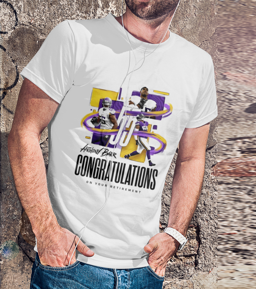 Anthony Barr 55 Minnesota Vikings Congratulations On Your Retirement T-Shirt
