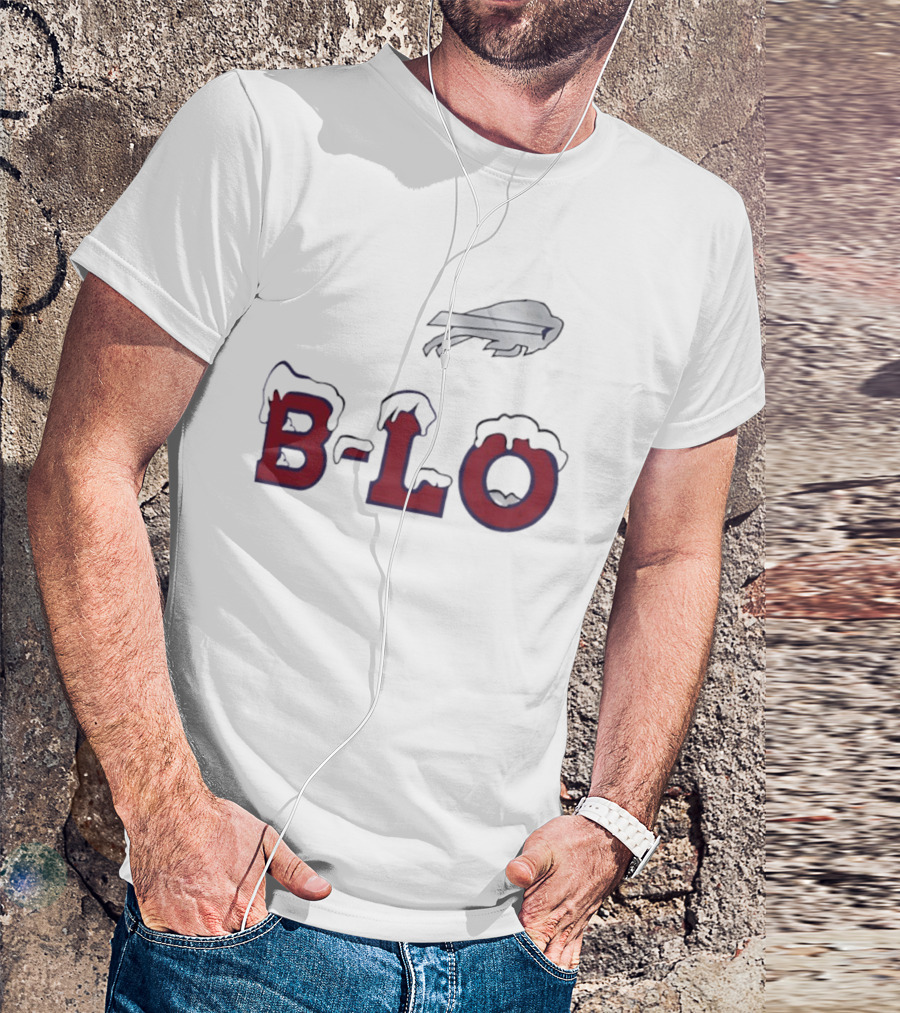 B LO Buffalo Bills Snowy Logo NFL Team T-Shirt