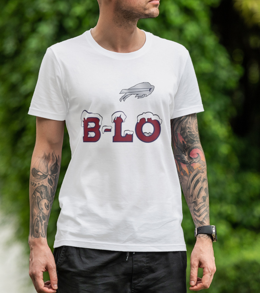 B LO Buffalo Bills Snowy Logo NFL Team T-Shirt
