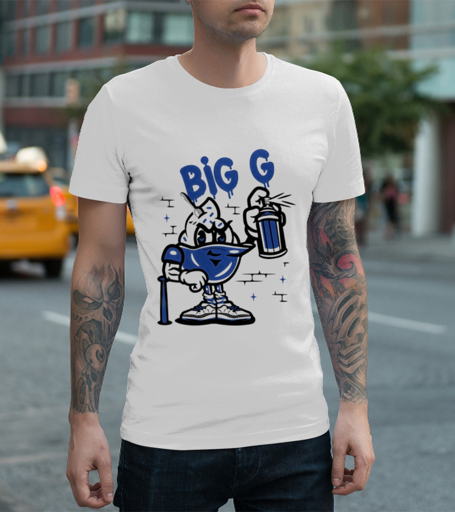 Big G New York Yankees Graffiti Street Art Character Spray Can T-Shirt