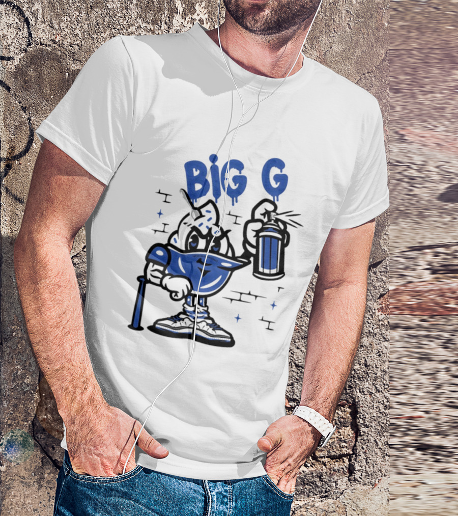 Big G New York Yankees Graffiti Street Art Character Spray Can T-Shirt