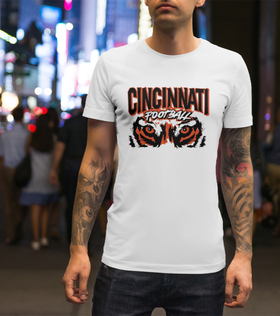 Cincinnati Football Tiger Eyes Grunge T-Shirt