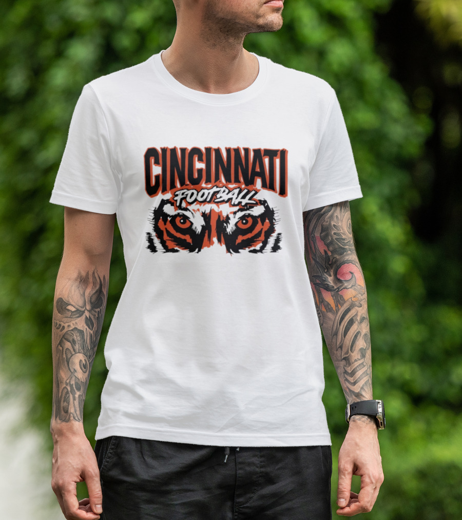 Cincinnati Football Tiger Eyes Grunge T-Shirt