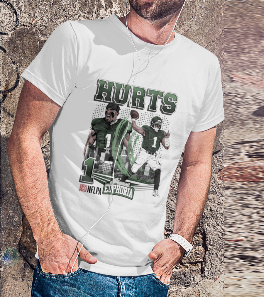 Jalen Hurts 1 Euphoria Philadelphia Eagles Player Collage T-Shirt