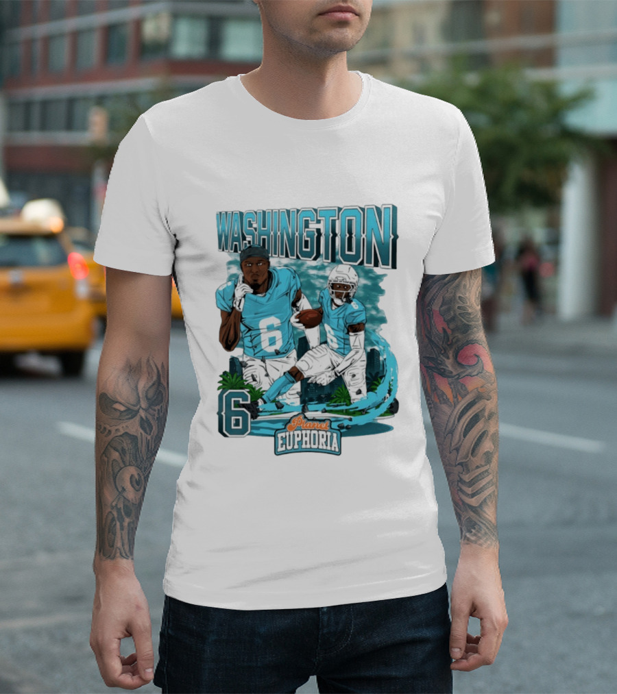 Miami Dolphins Football Washington 6 Player Planet Euphoria T-Shirt