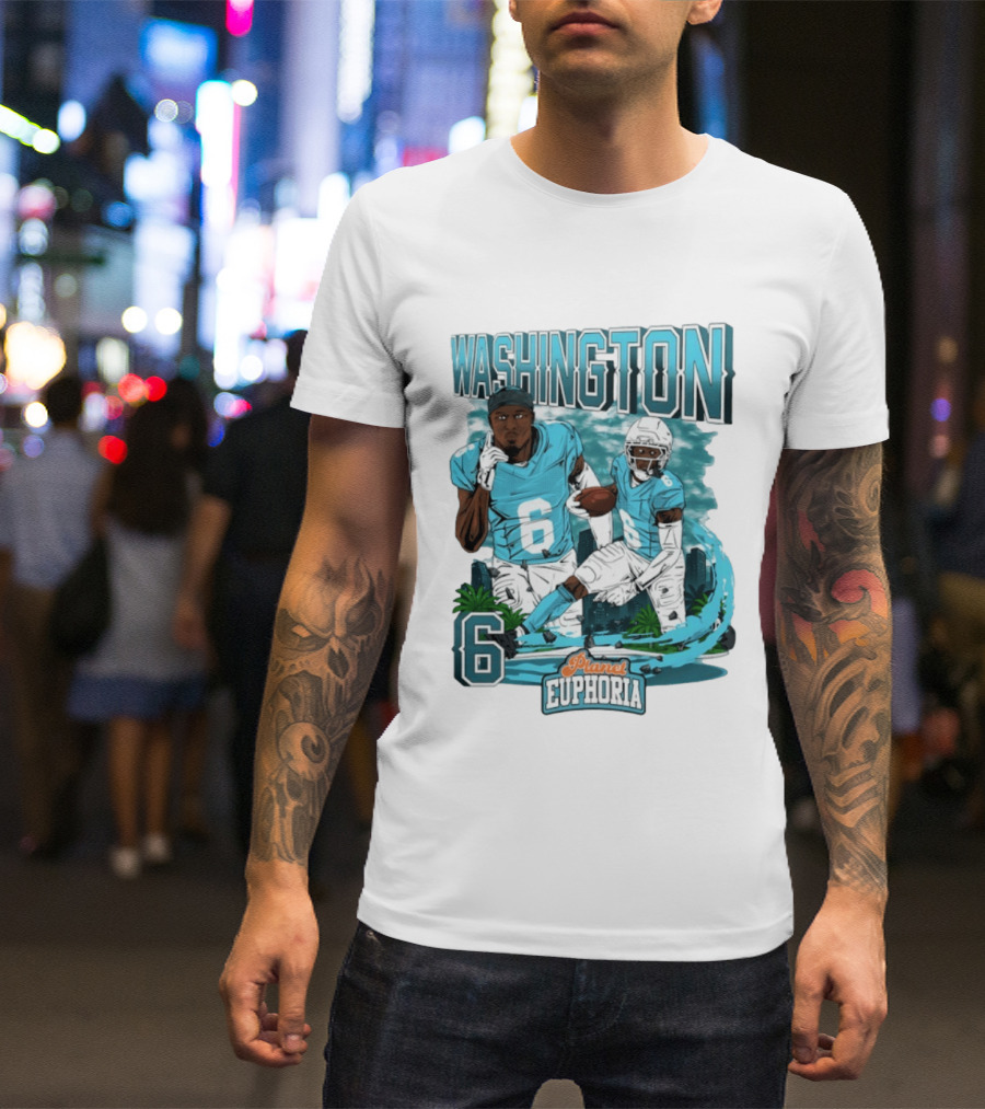 Miami Dolphins Football Washington 6 Player Planet Euphoria T-Shirt