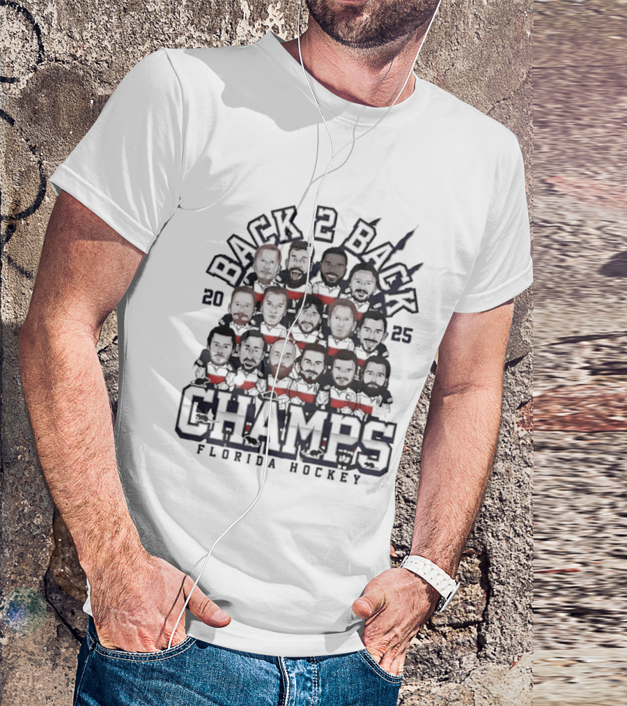 Florida Panthers Back 2 Back Champs 2025 Hockey T-Shirt