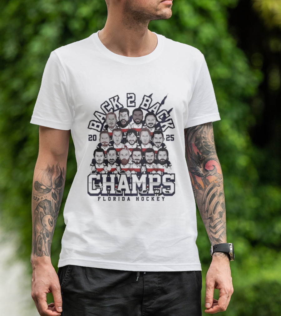 Florida Panthers Back 2 Back Champs 2025 Hockey T-Shirt