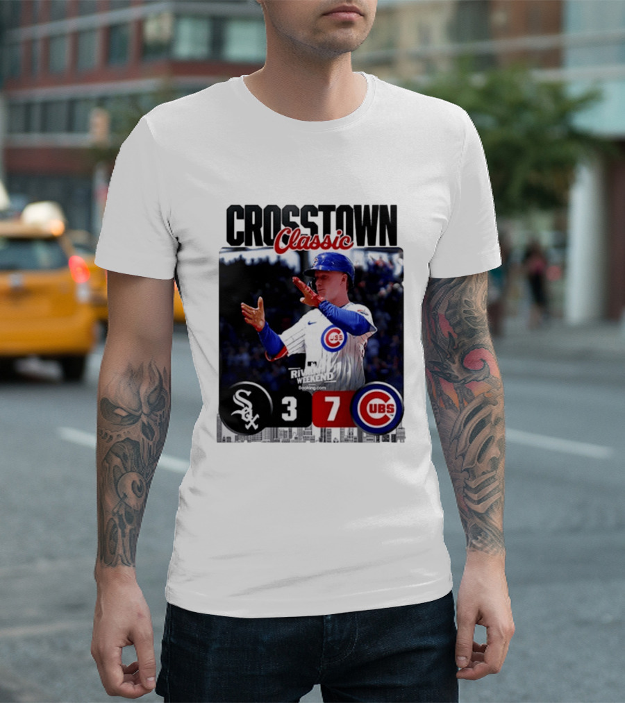 Crosstown Classic Cubs Victory Over White Sox 7 3 Pete Crow Armstrong MLB Rival Weekend T-Shirt
