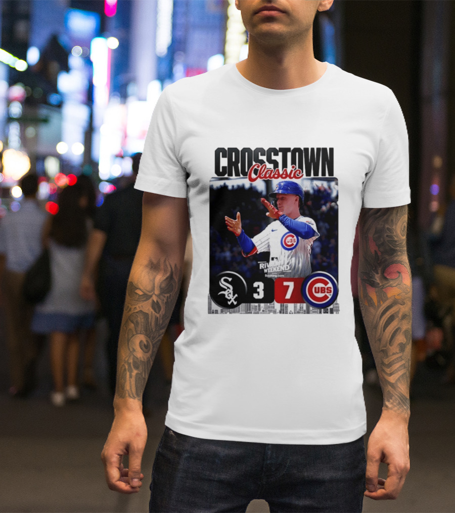 Crosstown Classic Cubs Victory Over White Sox 7 3 Pete Crow Armstrong MLB Rival Weekend T-Shirt