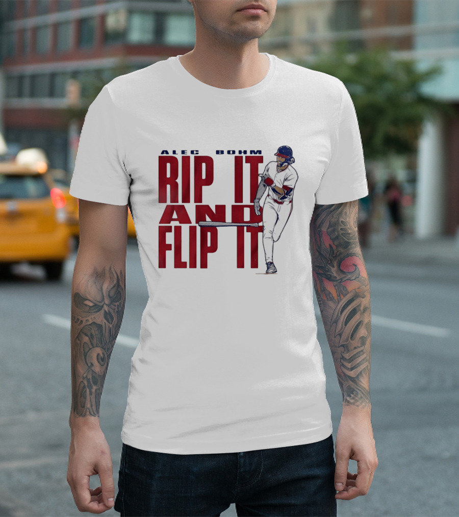 Philadelphia Phillies Alec Bohm Rip It And Flip It Baseball Player T-Shirt