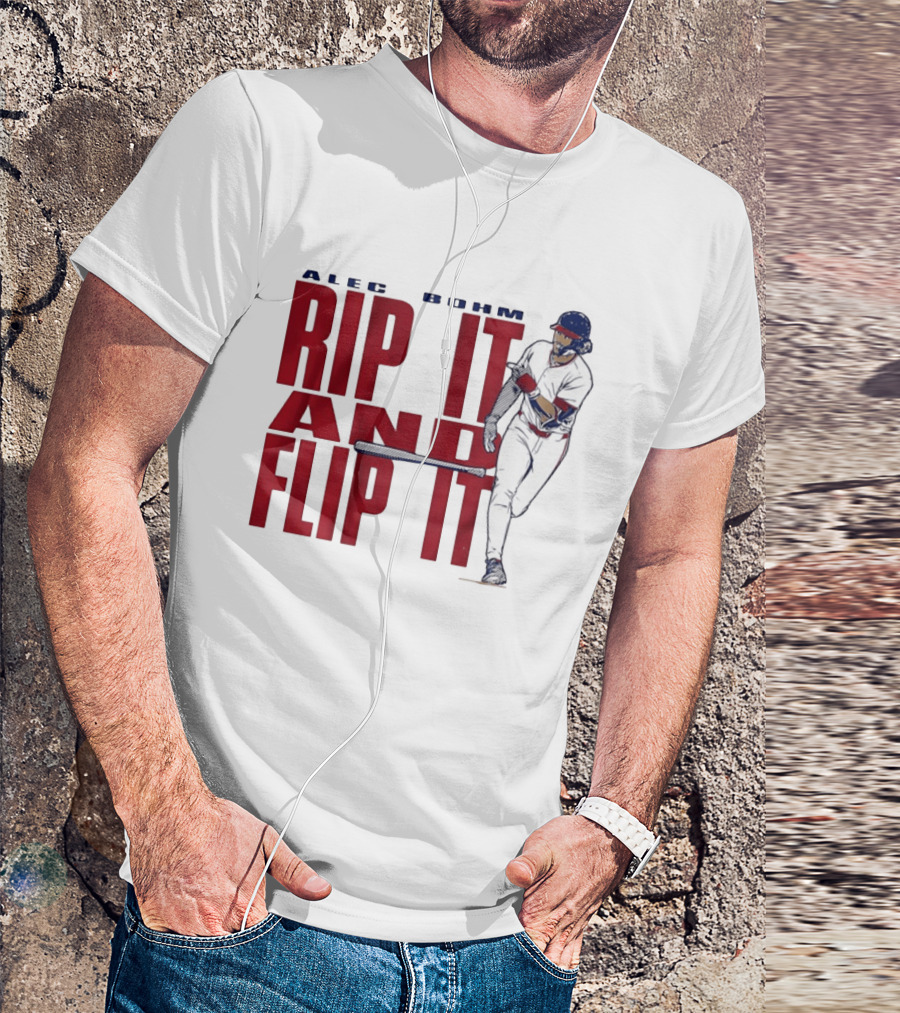 Philadelphia Phillies Alec Bohm Rip It And Flip It Baseball Player T-Shirt